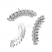 Implant Grade Titanium Threadless Push In Curved Double Bezel Set CZ Top