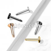 10pc Pack External Thread 316L Surgical Steel Labret, Flat back Stud Pins