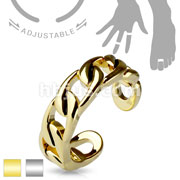 Adjustable Toe Ring/Mid Ring Linked Chain