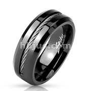 Cable Center Black IP Stainless Steel Ring