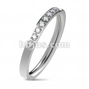 8 CZ CNC Machine Set Single Lined Stainless Steel Ring