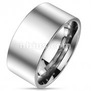 Mirror Polished Plain Flat Stainless Steel Wide Bend Rings