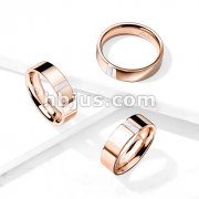 Rectangular Opal on Rose Gold Stainless Steel Ring