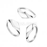 Flat Diamond Top 316L Stainless Steel Ring