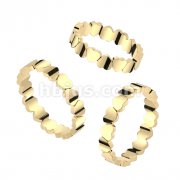 Gold Linked Heart Stainless Steel Ring