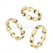 Gold Oval Link Chain Stainless Steel Ring