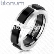 Multi Black Colored Dexter Ring Solid Titanium 