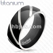 Black Twister Design Ring Solid Titanium 