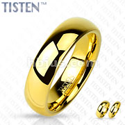 Glossy Mirror Polished Gold IP Tisten Ring 