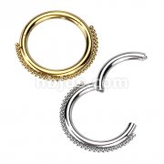 High Quality Precision 316L Surgical Steel Hinged Segment Hoop Ring With Beaded Ball Line
