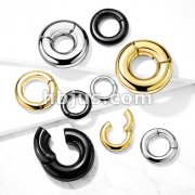 Large Gauge Hinged Clicker Segment Rings 316L Surgical Steel. Up to 00ga
