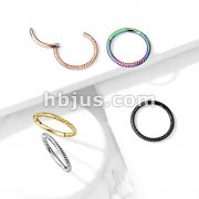 High Quality Precision All 316L Surgical Steel Hinged Segment Hoop Rings Braided Steel
