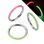 Implant Grade Titanium Hinged Segment Hoop Ring With Outward Facing Glow In The Dark Line