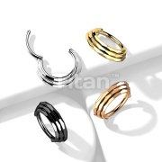 Implant Grade Titanium Triple Stacked Hinged Segment Hoop Ring With Faceted Sides