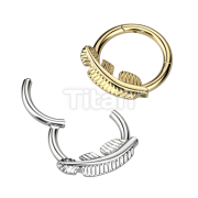Implant Grade Titanium Hinged Segment Hoop Ring With Front Facing Leaf