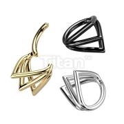 Implant Grade Titanium Hinged Segment Hoop Ring With Triple Pointed Chevron Hoops