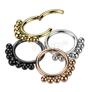 Implant Grade Titanium Hinged Segment Hoop Rings with Outer Graduated Balls