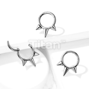 Implant Grade Titanium Hinged Segment Hoop Rings with Spike Tops