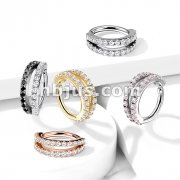 Double Lined Micro Set CZ Bendable Hoops 