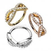 CZ Pave Infinite Bendable Hoop for Septum, Daith, Ear Cartilage, Nose and More
