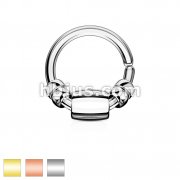 316L Surgical Steel Annealed Bendable Cut Ring with Removable Steel Cylinder and Beads