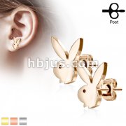 Playboy Bunny 316L Stainless Steel Earring Studs Pair