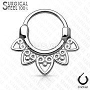 Tribal Fan All 316L Surgical Steel Round Septum Clicker