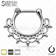 Lacey All 316L Surgical Steel Septum Clicker