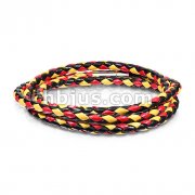 Black, Red, and Yellow Multi Weaved Triple Wrap Bracelet 