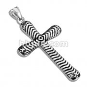 Cross with Filigree Tips Stainless Steel Pendant 
