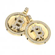 Bitcoin With CZ Gold Stainless Steel Pendant