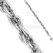 Tri-Link Chain 316L Stainless Steel Bracelet