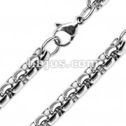 Hand Polished  Stainless Steel Round Box Chain Necklaces