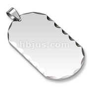 Faceted Edges Stainless Steel Dog Tag