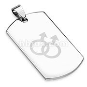 Stainless Steel Laser Etched Double Male Sign Dogtag