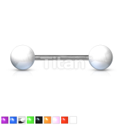 Implant Grade Titanium Externally Threaded Barbell With Solid Color Acrylic Balls