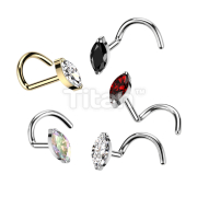 3pcs Cross Style Nose Rings Studs Bones 316L Surgical Steel Ion Plated 