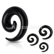 Acrylic Black Spiral Tapers 140pcs ( 20pcs x 7 sizes, 12GA~0GA)