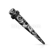 Marble Swirl Black Acrylic Taper with Double O-rings