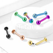Internally Threaded PVD over Implant Grade Titanium Labret Studs for Chin, Monroe, Ear Cartilage, and More