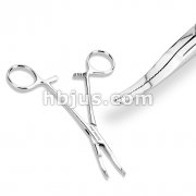 Stainless Steel Micro Thin Tip Dermal Anchor Kelly Forceps (2mm Hole)