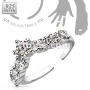 Solitaire CZ .925 Sterling Silver Toe ing 