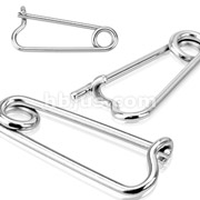 Safety Pin Nipple Ring/Ear 316L Surgical Steel 