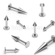 100pcs of 316L Surgical Steel Labret, Monroe with Spike